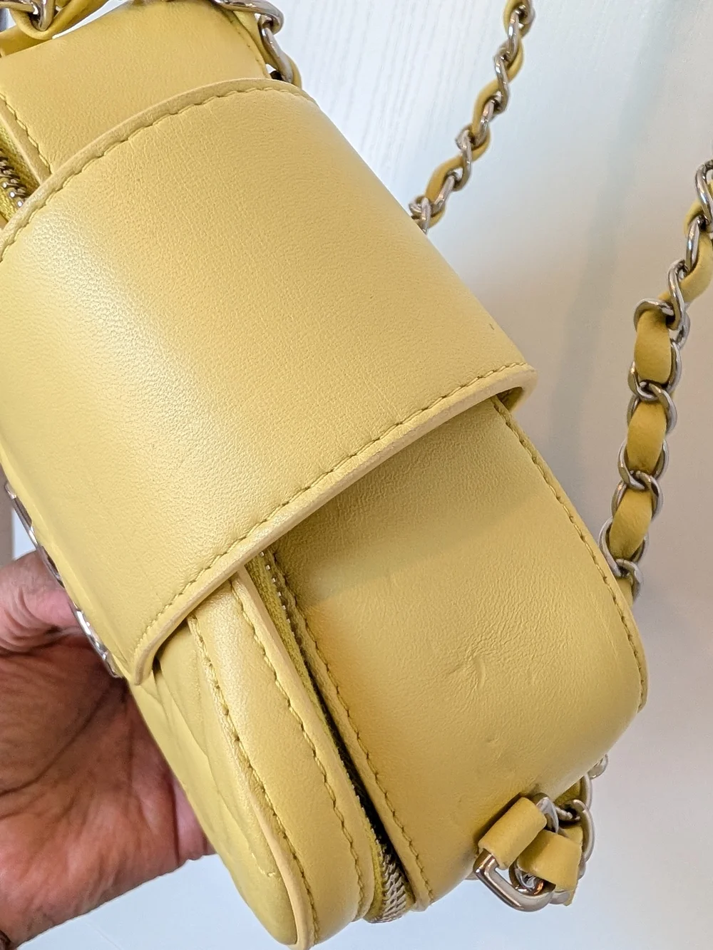 CHANEL Yellow CC Box Camara Bag In